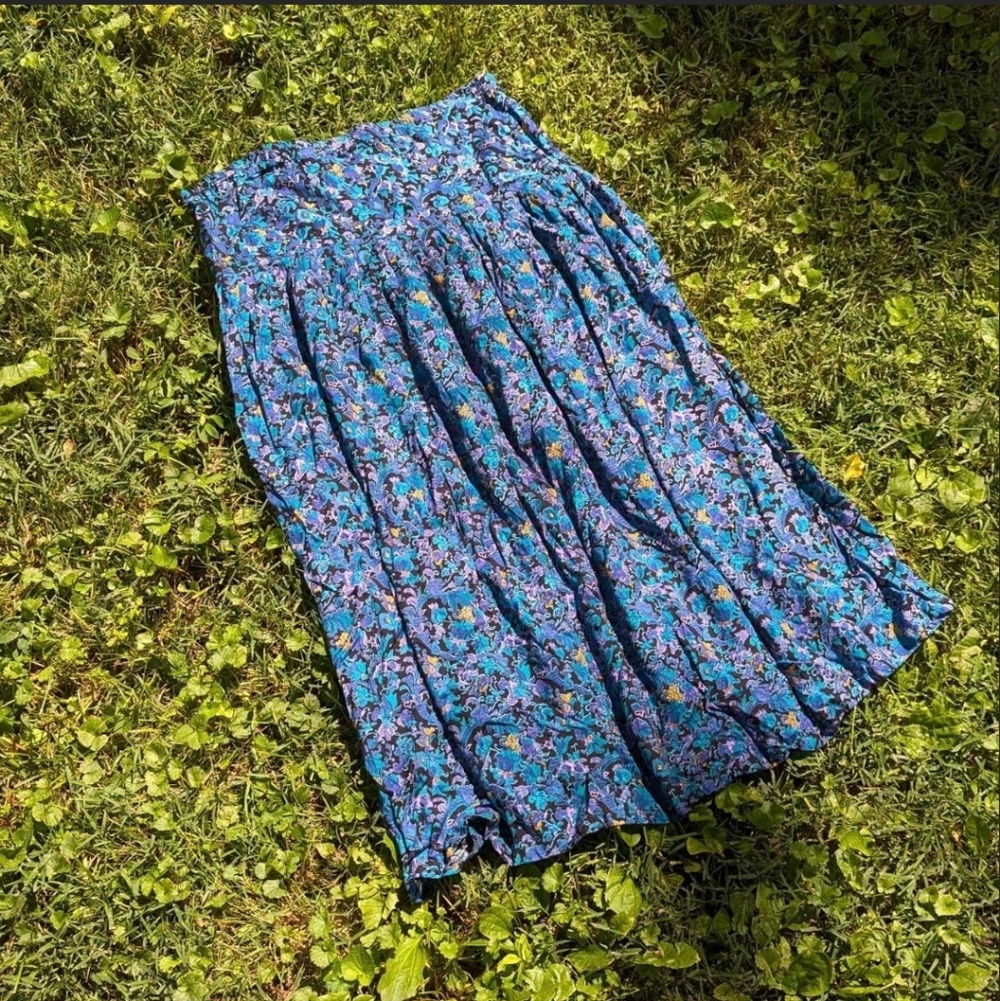 90s Deadstock Express Compagnie International Floral Maxi Skirt - Picture 1 of 6